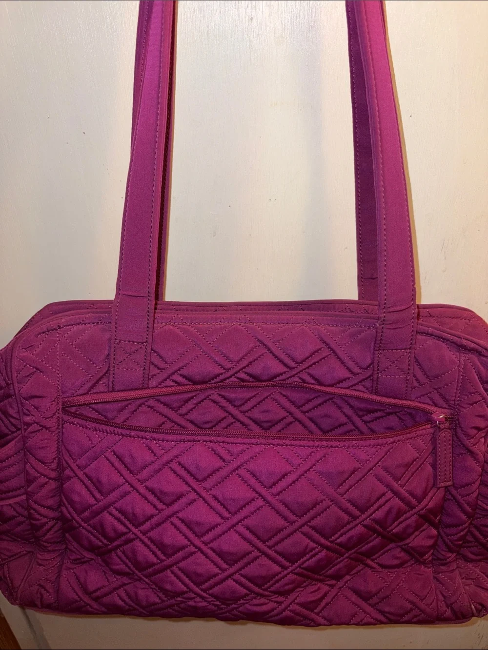 Vera Bradley Quilted Plum Diaper Bag with attached Zip-Out Cloth Changing Pad